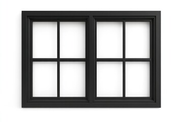 Sleek Black Frame Window Against a Clean White Backdrop