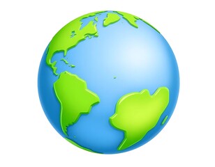 Cartoon Earth Globe with Simple Design, Generative AI