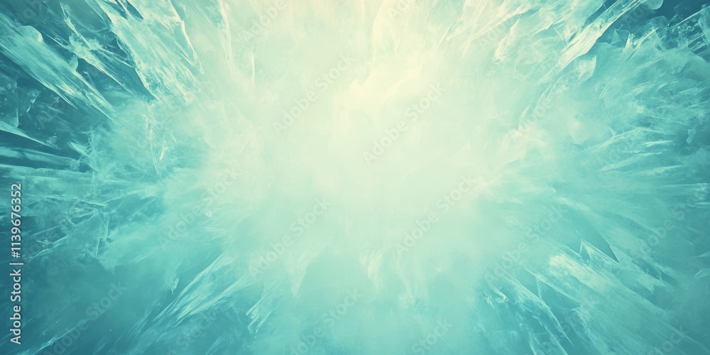 Poster banner design featuring icy crystals with contrasting empty space for creative projects and promotio