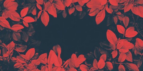 Autumn leaves frame a blank banner in vibrant hues ready for seasonal greetings or messages