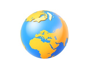 Naklejka premium Colorful 3D World Globe Model, Ideal for Education or Design, Generative AI