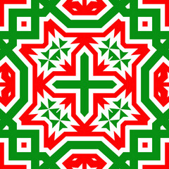 Obraz premium Seamless square pattern red and green. Christmas pattern green and red. Merry Christmas. Happy New Year.