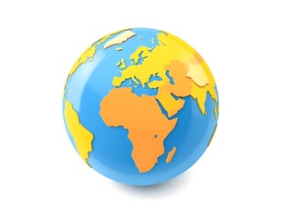 Fototapeta premium Colorful 3D World Globe Model, Ideal for Education or Design, Generative AI
