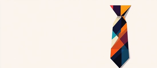 Abstract geometric patterned necktie on white.