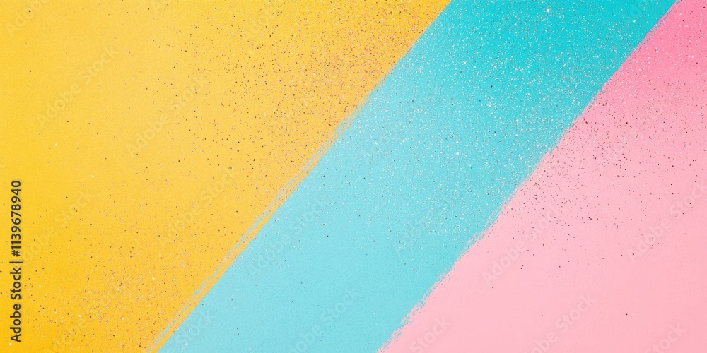Poster bright and colorful banner featuring glitter clusters with contrasting bright colors and clean shado