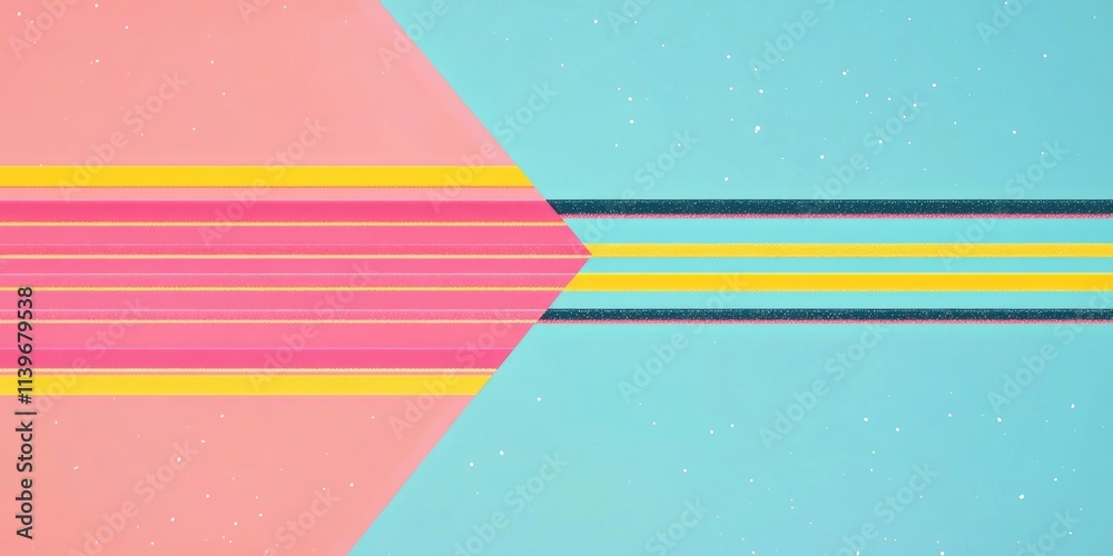 Poster brightly colored banner showcasing lively design and vibrant contrast with empty space in the center