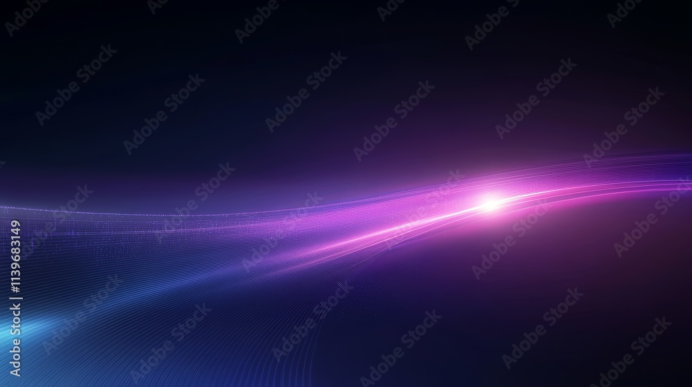 Poster abstract cosmic background with glowing nebula and light streaks.