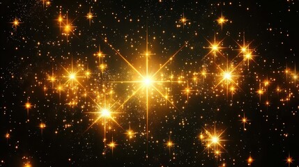 Stars forming constellations on a black background, leaving space in the center