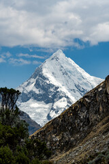 snow covered mountain peaks