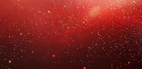 Red Background With Sparkling Glitter Particles