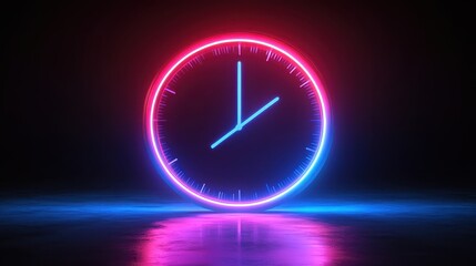 A glowing neon countdown timer with ample room for captions below