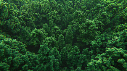 Underwater view of a green forest. 3d render illustration.
