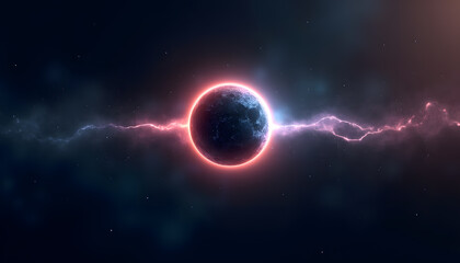 Obraz premium Minimalist Planetary Motifs with Subtle Glowing Halos