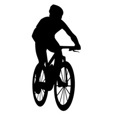 Obraz premium Silhouette of Man biking