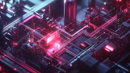 Fototapeta premium Stunning Representation of Data Flow in Network Connectivity Design