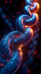 Glowing Chain Links Abstract Art Background