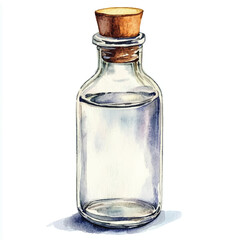 Vial watercolor clipart illustration