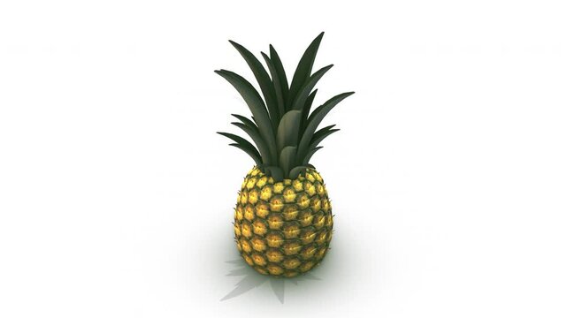 Pineapple Rotation on a White Background