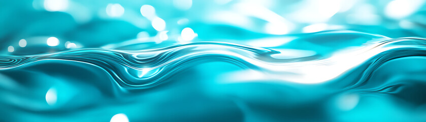 Fototapeta premium Beautiful, shimmering water surface reflecting light in vibrant turquoise hues.