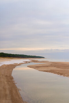 Shore of the Baltic Sea in winter, Pavilosta, Latvia