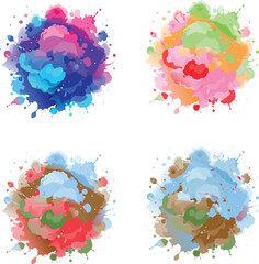 watercolor  four variation design  eps cut file   download 