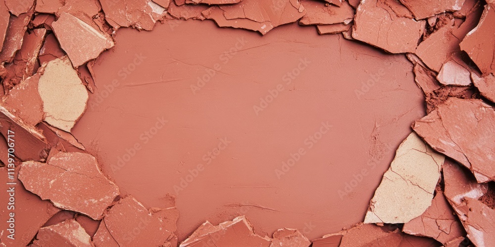 Aufkleber creative banner design featuring terracotta chips surrounding an empty space for text or images suit