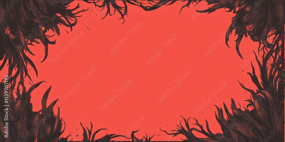 Poster creative banner design showcasing stark contrast and stencil cutouts with vibrant colors and empty s