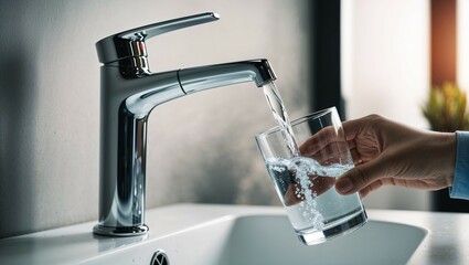 water flowing from a faucet