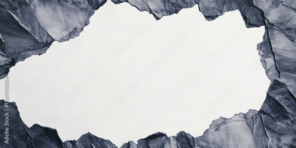 Poster Contrast banner featuring empty space surrounded by graphite chunks for creative design use