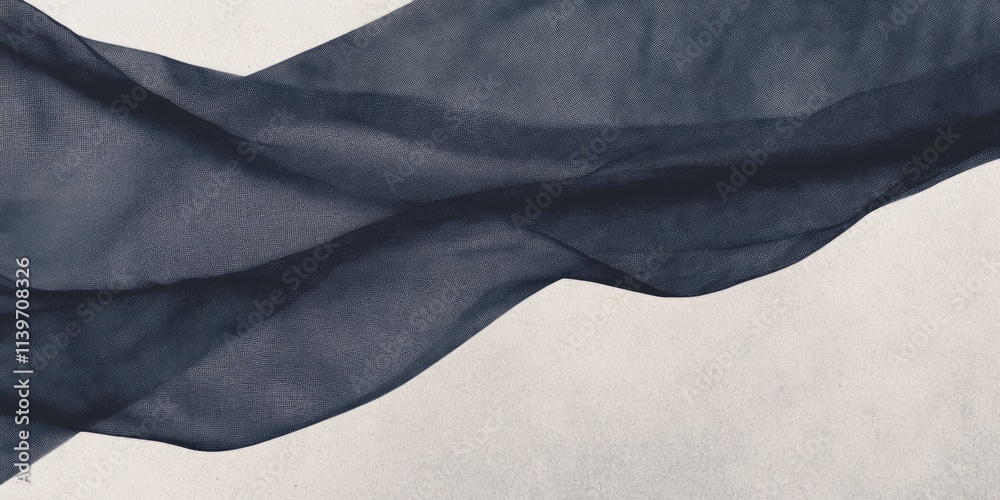 Poster elegant banner with velvet ribbons and contrast empty space for versatile design applications