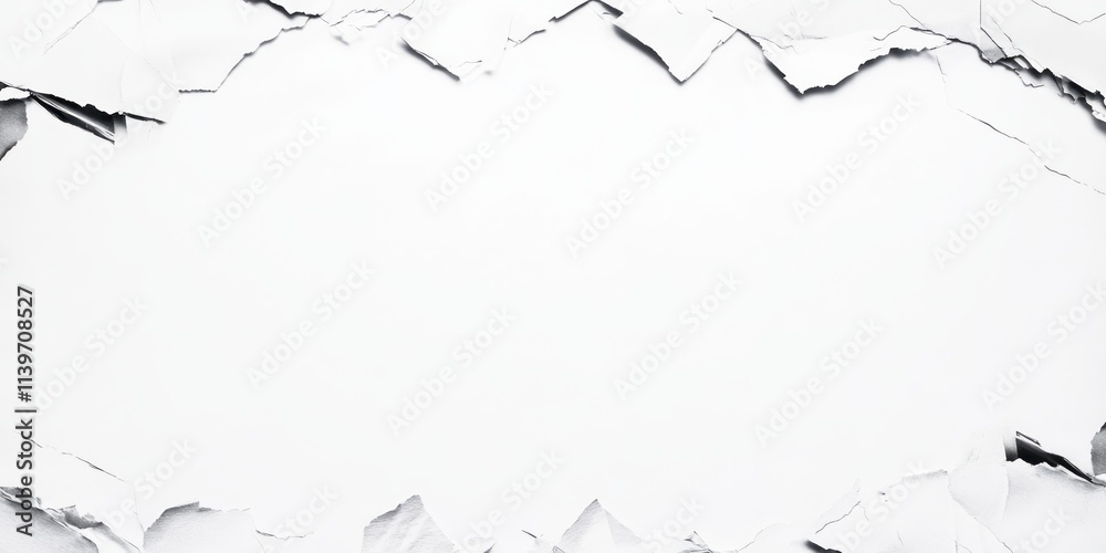 Aufkleber banner design featuring empty space surrounded by shredded documents for creative projects and prese