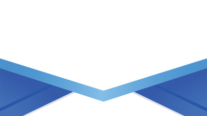 Minimal blue white abstract geometric banner background vector, blue geometric border on white background, copy space