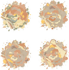 watercolor  four variation design  eps cut file   download 