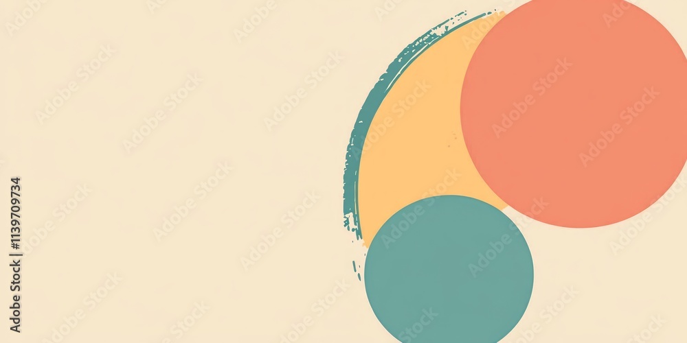 Poster bold banner design featuring colorful circles and vibrant contrast space for creative expressions