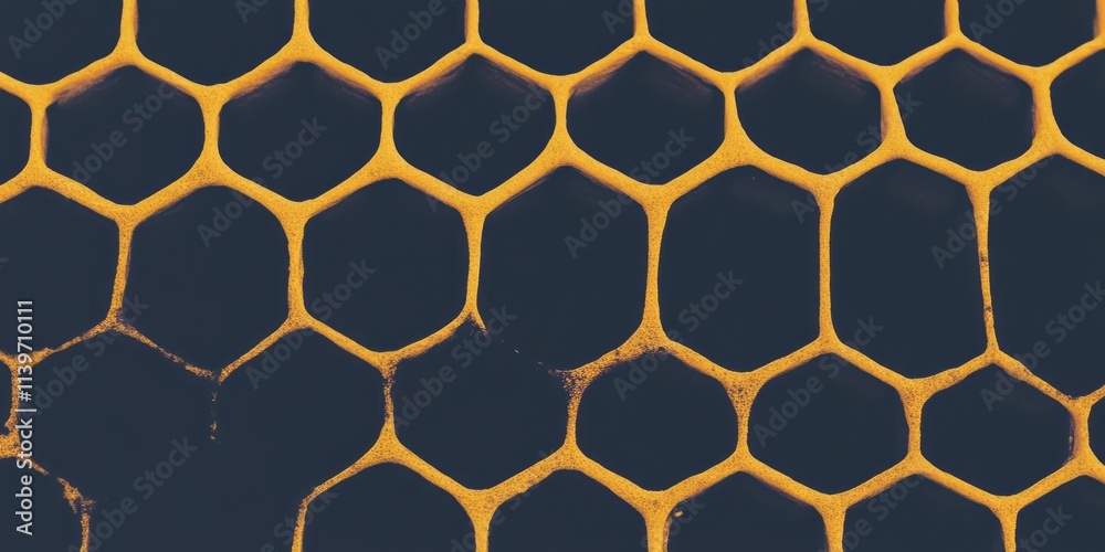 Aufkleber Explore the intricate design of a honeycomb banner with bold contrast and ample empty space