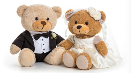 Fototapeta premium bride and groom teddy bears