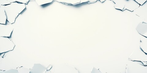 Contrast of porcelain shards framing an empty space, ideal for artistic expressions and invitations to creativity