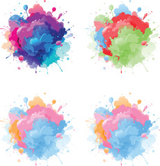 watercolor  four variation design  eps cut file   download 