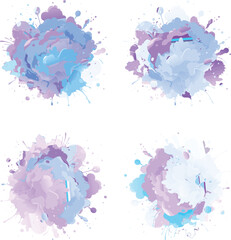 watercolor  four variation design  eps cut file   download 