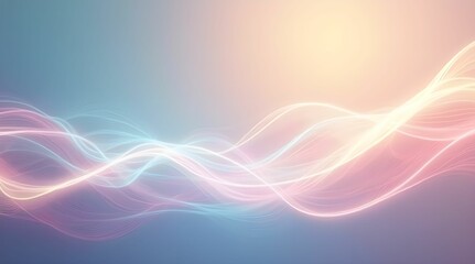 Fototapeta premium Abstract composition of smooth light stripes in soft pastel tones