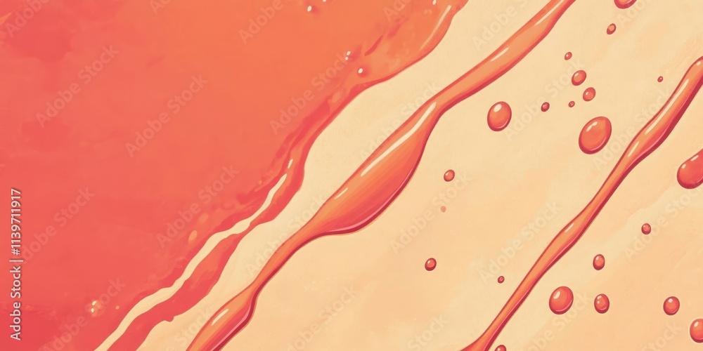 Poster Bright and contrasting banner design with oil drops emphasizing empty space for creative uses