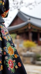 Hanbok Detail: Embroidered Floral Beauty