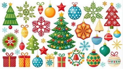 Festive Christmas clipart vector icons for creative designs, illustrations, and printables&acirc;&euro;&rdquo;ideal for holiday cards, decorations, and various festive projects this season.