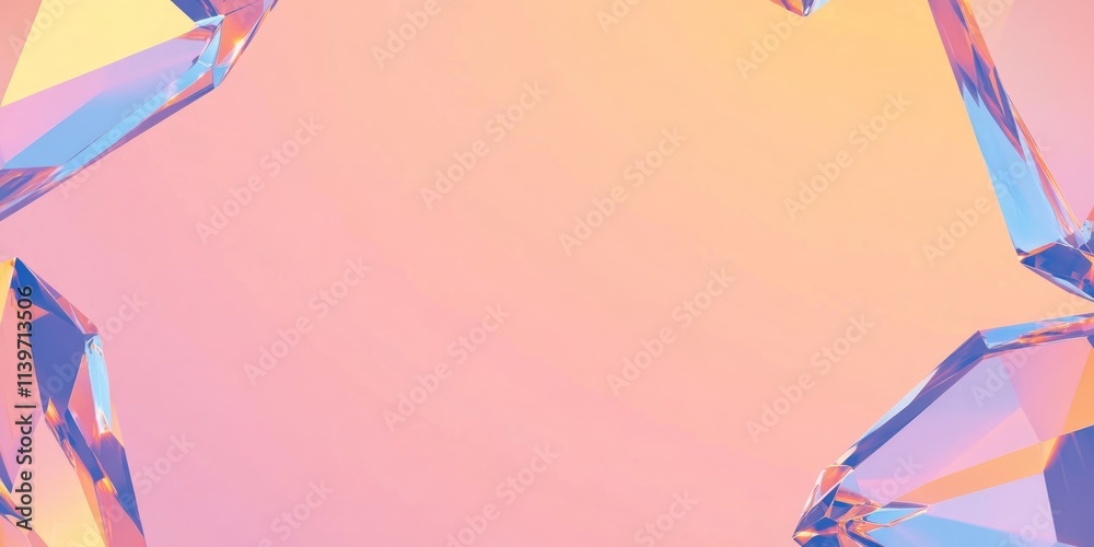 Poster colorful banner showcasing cut gemstones with contrast bright colors and empty space for text or gra