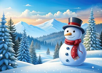 Obraz premium Festive snowman logo design vector template featuring unique clipart elements, snowy landscapes, and cheerful motifs perfect for winter holidays, Christmas, and seasonal celebrations.
