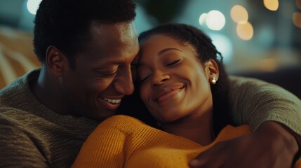 The Loving Couple Embracing