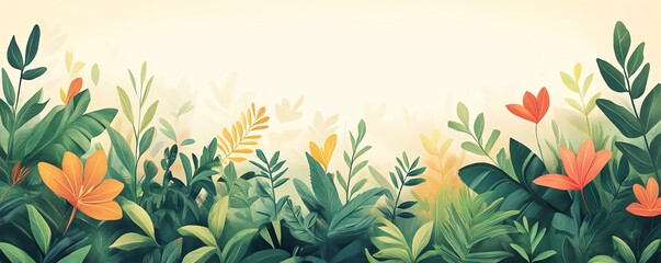 Fototapeta premium Creative illustration of Earth growing with lush plants, upward movement symbolizing environmental progress, copy space perfect for wallpaper or background design