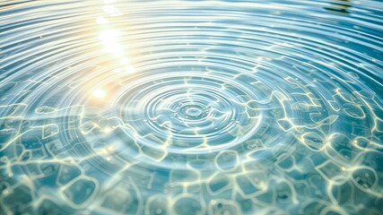 Serene Water Ripples with Sunlight Reflections on a Calm Surface