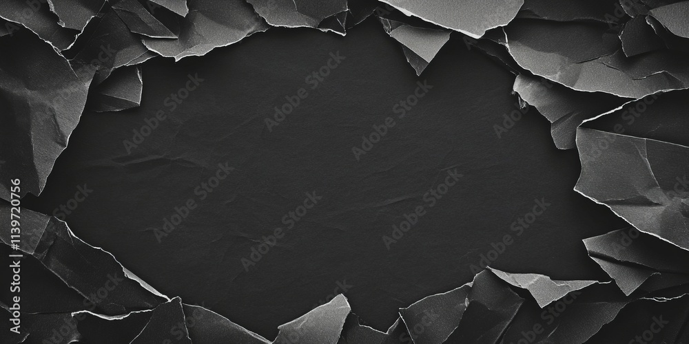 Poster Contrast banner with metallic shavings and empty space for text layout