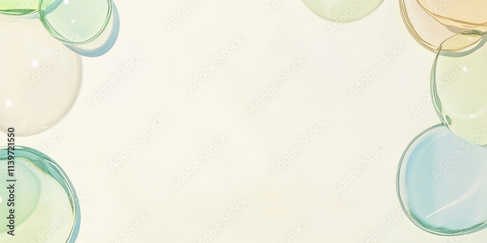 Aufkleber Contrast banner featuring colorful glass marbles creating an artistic border with an empty space for text or graphics